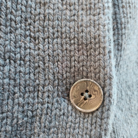 NWOT Talbots Wool Cashmere Blue Knit Double Breasted Cardigan Button Up Sweater - Picture 6 of 6